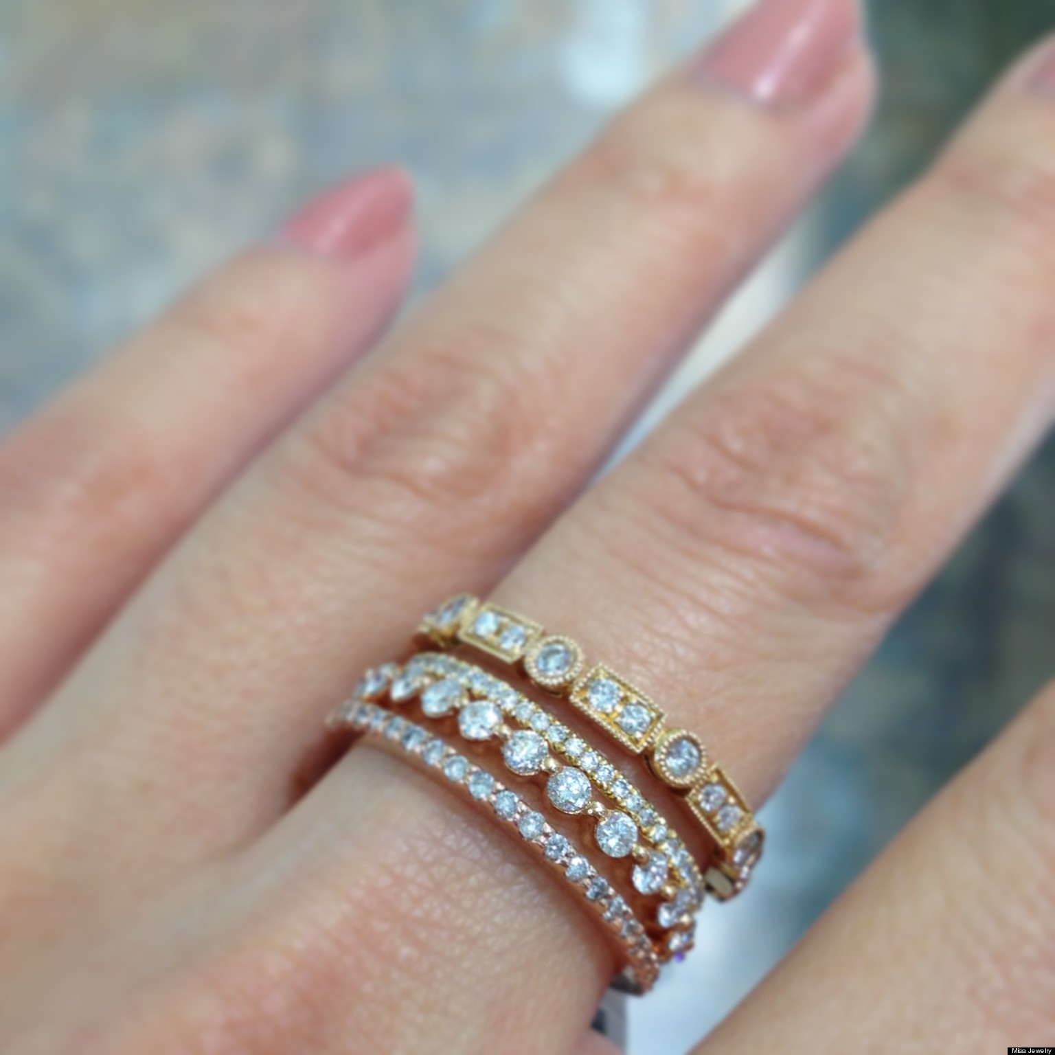 The Stacked Wedding Rings Trend: Stack 'Em High